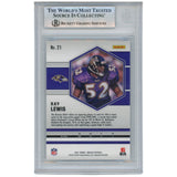 Ray Lewis Autographed/Signed 2021 Mosiac #21 Trading Card Beckett 52916