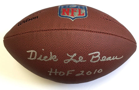 Dick Le Beau Signed Detroit Lions NFL Replica Duke Football W/ HOF 2010 Beckett