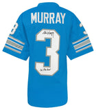 Eddie Murray Signed Blue T/B Custom Football Jersey w/2x Pro Bowl (SCHWARTZ COA)