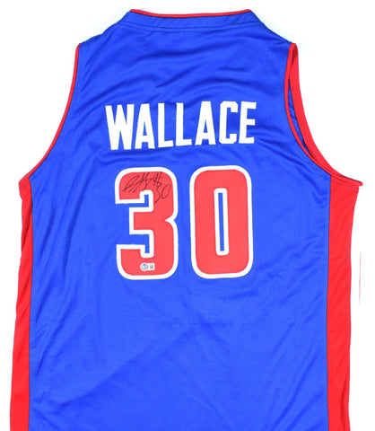Rasheed Wallace Autographed Blue Pro Style Jersey - Beckett W Hologram *Black