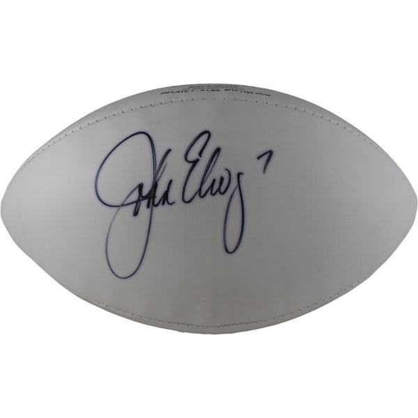John Elway Autographed/Signed NFL Logo Football Beckett Authentication 50043