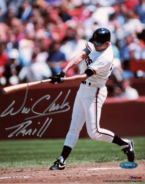 WILL CLARK AUTOGRAPHED SAN FRANCISCO GIANTS 8x10 PHOTO TRISTAR W/ THRILL
