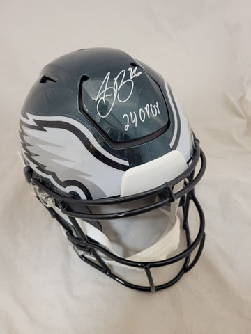 SAQUON BARKLEY SIGNED PHILADELPHIA EAGLES SPEEDFLEX HELMET "24 OPOY BAS