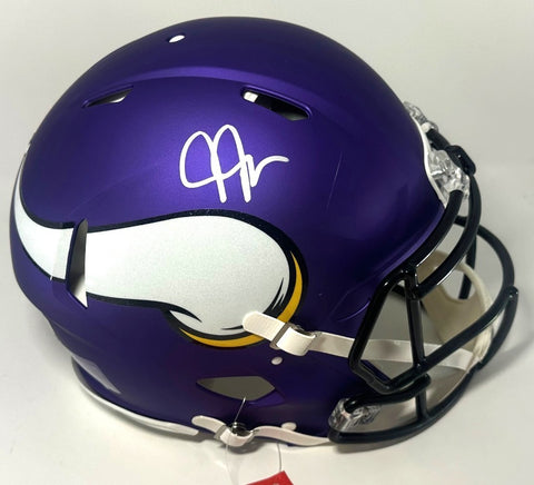 Vikings JUSTIN JEFFERSON Signed Full Size AUTHENTIC Speed Helmet AUTO - BAS