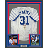 Framed Autographed/Signed Ferguson Jenkins 33x42 HOF Pinstripe Jersey JSA COA