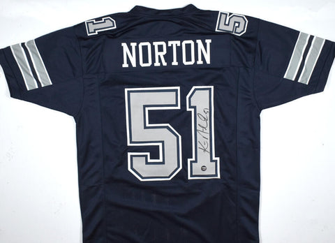 Ken Norton Jr. Autographed Blue Pro Style Jersey - Prova *Black