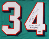 Ricky Williams Signed Miami Custom Teal Jersey with "Smoke Weed Everyday!" Inscr