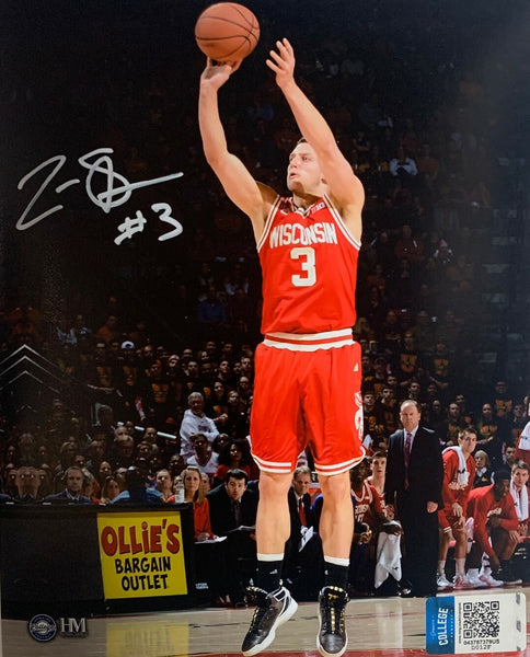 WI Badgers Basketball ZAK SHOWALTER Signed 8X10 Photo #1 AUTO