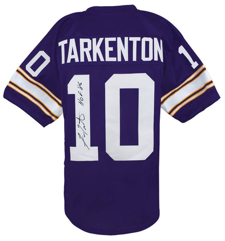 Fran Tarkenton Signed Purple T/B Custom Football Jersey w/HOF'86 -(SCHWARTZ COA)