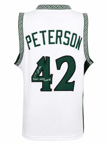 Morris Peterson Signed White Custom College Basketball Jersey w/Champs -(SS COA)
