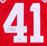 Luke Glendening Signed Red Wings Jersey (Beckett) Ex-Michigan Wolverine Forward