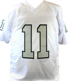 Sebastian Janikowski Autographed White Color Rush Pro Style Jersey- BA W Holo