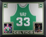 Larry Bird Signed Boston Celtics Framed Jersey LARRY LEGEND Fanatics COA /133