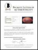 Johnny Unitas Autographed NFL Leather Football Baltimore Colts Beckett #A75827
