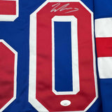 Autographed/Signed Will Cuylle New York Blue Hockey Jersey JSA COA