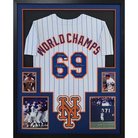 1969 Mets Autographed Signed Framed New York Mets World Series Jersey JSA