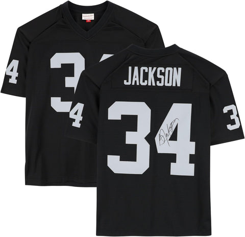 Bo Jackson Oakland Raiders Signed Black Mitchell & Ness Replica Jersey