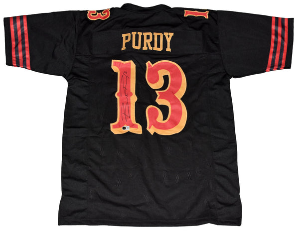 BROCK PURDY SIGNED SAN FRANCISCO 49ERS #13 BLACK RIVALRIES JERSEY BECKETT