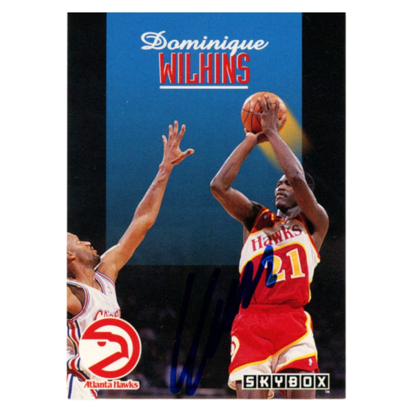Dominique Wilkins Autographed 1992 SkyBox #8 Trading Card Beckett 54131