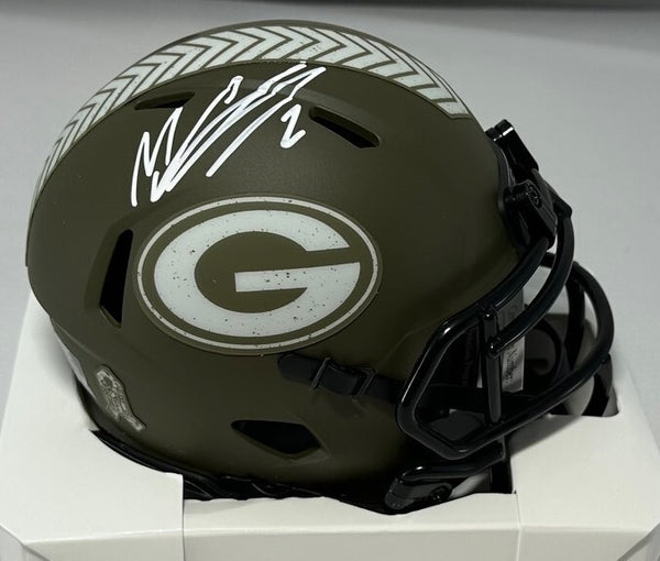Packers Champ MASON CROSBY Signed Riddell 22 SALUTE Speed Mini Helmet AUTO - JSA