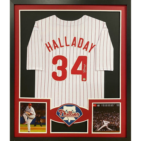 Roy Halladay Autographed Signed Framed Philadelphia Phillies Jersey LOJO COA