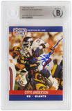 Ottis Anderson Autographed Giants 1990 Pro Set Football Card #591 (Beckett)