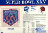 Ottis Anderson Matt Bahr Signed New York Giants SB XXV Patch Card Beckett 54935