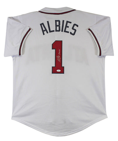Ozzie Albies "Puchi" Authentic Signed White Pro Style Jersey Autographed JSA