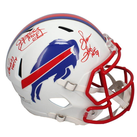 Andre Reed, Jim Kelly and Thurman Thomas Autographed Full Size Helmet Beckett