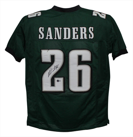 Miles Sanders Autographed/Signed Pro Style Green XL Jersey Beckett 35965
