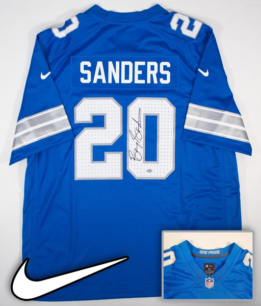 Barry Sanders Signed Detroit Lions Nike Engineered NFL Replica Jersey (Schwartz)