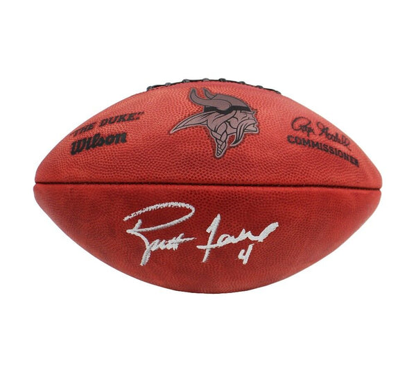 Brett Favre Signed Minnesota Vikings Authentic NFL Football - Silver Ink