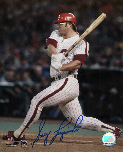 Greg Luzinski Signed Philadelphia Phillies Batting 8x10 Photo - (SCHWARTZ COA)