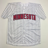 Autographed/Signed Chuck Knoblauch Minnesota Pinstripe Jersey BAS COA