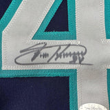 Framed Autographed/Signed Felix Hernandez 33x42 Seattle Blue Jersey JSA COA