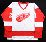 Adam Oates Signed Detroit Red Wings White Jersey Inscribed "HOF 12" (JSA) Center
