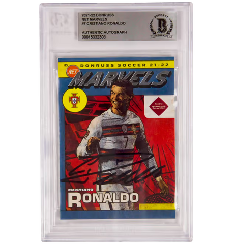 Cristiano Ronaldo Signed 2021-22 Panini Donruss Net Marvels #7 - BGS Authentic