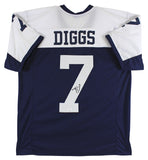 Trevon Diggs Authentic Signed Thanksgiving Navy Blue Pro Style Jersey JSA Wit