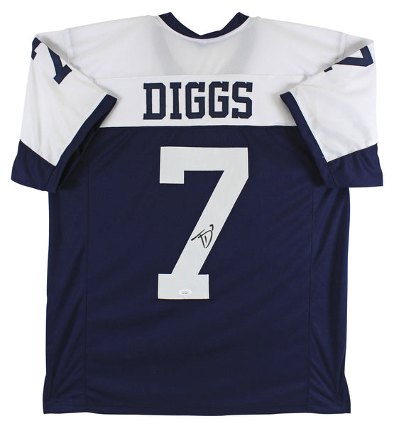 Trevon Diggs Authentic Signed Thanksgiving Navy Blue Pro Style Jersey JSA Wit