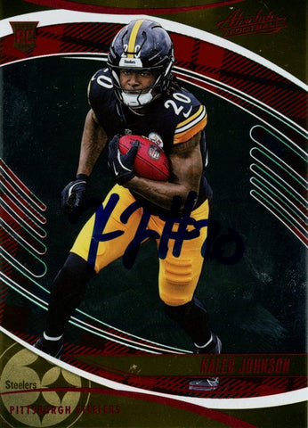 Kaleb Johnson Autographed 2025 Absolute Plaid Green&Red #148 Card Beckett 57014