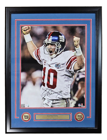 Eli Manning Signed Framed 16x20 New York Giants SB XLII Scream Photo Fanatics