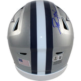Deion Sanders Autographed Dallas Cowboys Mid-Size Midi Helmet Beckett WIT 55225