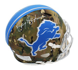Barry Sanders Signed Detroit Lions Speed Authentic Camo NFL Helmet