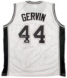 SAN ANTONIO SPURS GEORGE GERVIN AUTOGRAPHED WHITE JERSEY JSA STOCK #197001