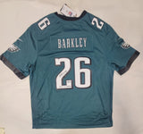 SAQUON BARKLEY SIGNED PHI EAGLES NIKE SCREENPRINT SUPER BOWL JERSEY W/ INS BAS