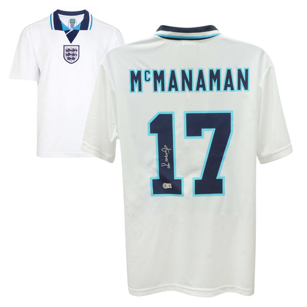 Steve McManaman Signed England FC Home Soccer Jersey #17 with Beckett COA