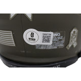 Michael Strahan Signed New York Giants Mini Helmet 22 Salute BAS 42694