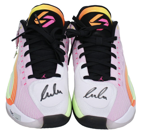 Luka Doncic Autographed Jordan Brand Luka 4 "Gone Fishing" Shoes Panini LE 25