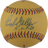 Bob Feller Autographed Cleveland Indians Baseball 1948 Champs HOF Beckett 51596