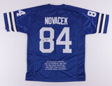 Jay Novacek Signed Dallas Cowboys Career Highlight Stat Jersey (JSA COA) T.E.